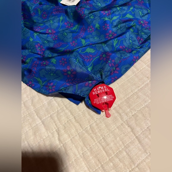 Veronica Beard Lyric Top Cobalt Multi Size 10 One Sleeve Floral Print Blouse - Picture 5 of 5